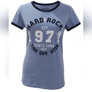 Hard Rock Cafe | Punta Cana Graphic Tee | Light Blue with Navy Trim | Size M